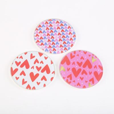 China New Design Custom Fancy Unique Tempered Glass Coasters Viable With Factory Price for sale