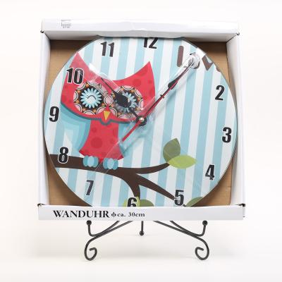 China High quality hot sale antique style farmhouse wall clock glass clock with cheap price for sale