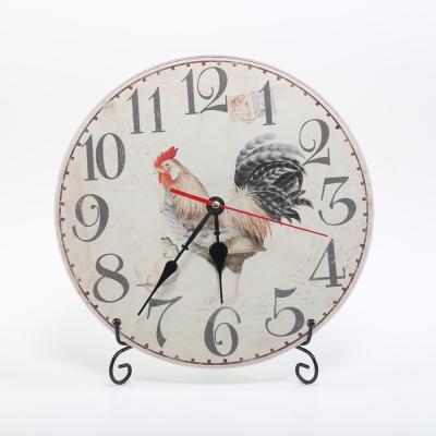 China Antique style fashion living room hot sale decorative glass wall clock for home for sale