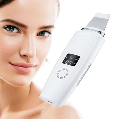 China LCD Screen Rechargeable Ultrasonic DEEP CLEANING Face Skin Scrubber Peeling Acne Blackhead Skin Peeling Machine for sale