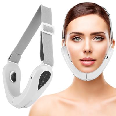 China 2021 Face Lift EMS Home Use Beauty Face Care Set Face Lift Band Slimming Facial Line Face Massager Vibration V Belt for sale