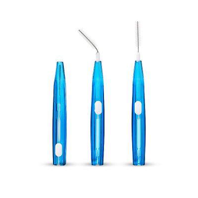 China OEM Cheap Plastic Reusable Brushpicks Stretchable I-shaped Interdental Cleaning Toothpicks with Brushes for Cleaning Straws for sale