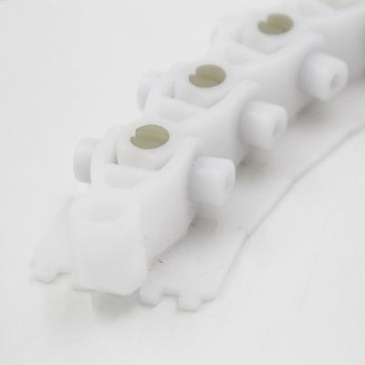 China Conveying Line Flexible Curve Pom Pom Chain Link Chain Conveyor Use Plastic Material White Chain for sale