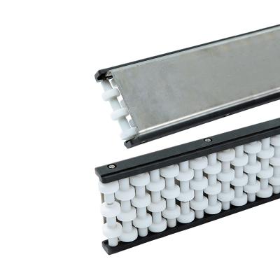 China Boxed Machinery Repair Shops Beverage Conveyor Accumulation Plastic Roller Side Linear Guide for sale