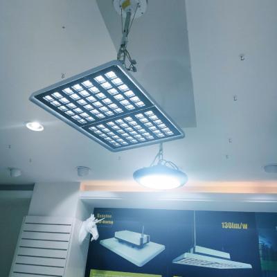 China Warehouse LED Sensor High Bay Light Flat Highbay Light 60W 100W 150W 200 Watt Anti-glare Industrial High Bay Light for sale