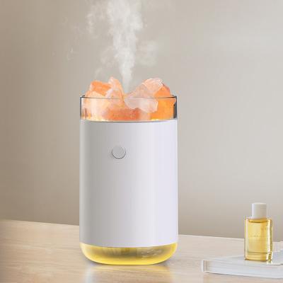 China Wholesale Air Humidification+Light Bedroom Himalayan Salt Small Desk Lamp Led Aromatherapy Light Natural Crystal Salt Essential Oil Stone Humidifier for sale