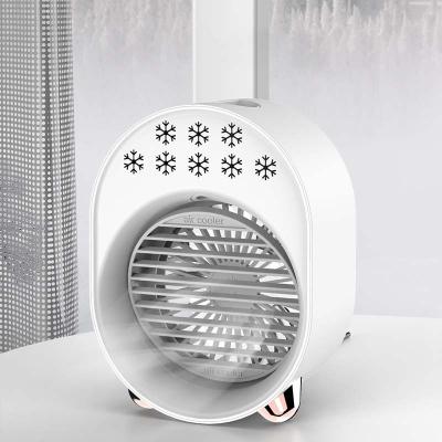 China Air Cooling Small Hot Wholesale Price 3 Gear Air Conditioner Portable USB Humidification Cooling Water 2 in 1 Spray Snowflake Desktop Fan for sale