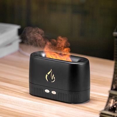 China Morden usb 3d tabletop warm fire ultrasonic aroma humidifier machine with night light flame air humidifier and essential oil diffuser for sale