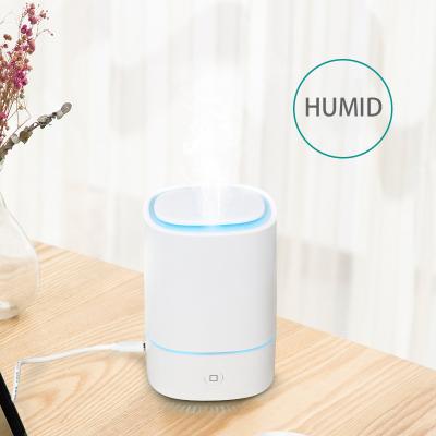 China Color Changing New USB 5V LED Light Ultrasonic Car Air Humidifier LED Light Aroma Essential Oil Diffuser 120ML Cool Mist Mini Rechargeable Diffuser for sale