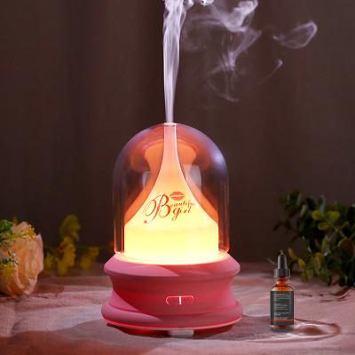 China Color Changing Atmosphere Mute Lantern LED Light Spot New Product Flame Bottle Aroma Diffuser Home Office Office Jet Cold Mist Ultrasonic Humidifier for sale