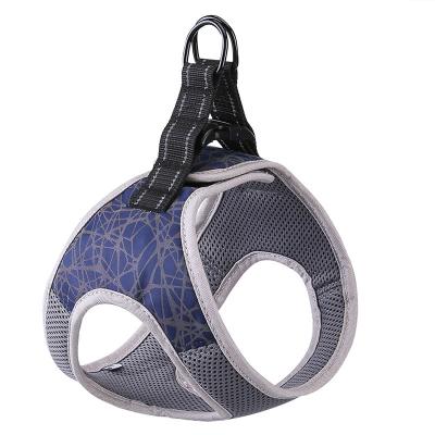 China Wholesale Safe Nylon Small Rope Dog Traction Teddy Harness Vest Pet Stocked Reflective Harness for sale