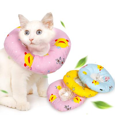 China Pet Leash and Harness Set Stocked Cotton Print Padded Colla rDonut Cat Collar for sale