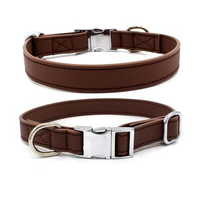 China Microfiber Leather Stocked Wear-Resistant Dog Collar With Metal Buckle And Inscription Of Pet Collar Dog Supplies for sale