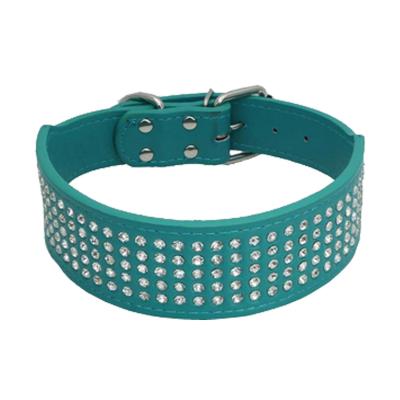 China Large and Medium Dog Collar Drainage Five Stocked Brilliant Rhinestone Pet Collar Recessed Rhinestone Dog Collar for sale