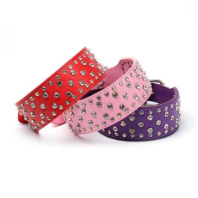 China Shiny Stocked Rhinestone Pet Collar Crystal Decoration Dog Collar Comfortable Dog Collar for sale