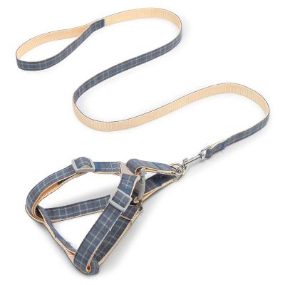 China Stocked Wholesale Taotaopets Fashion Dog Harness Pet Harness Plaid Plaid Pet Leash & Harness Set Booster Dog Harness for sale