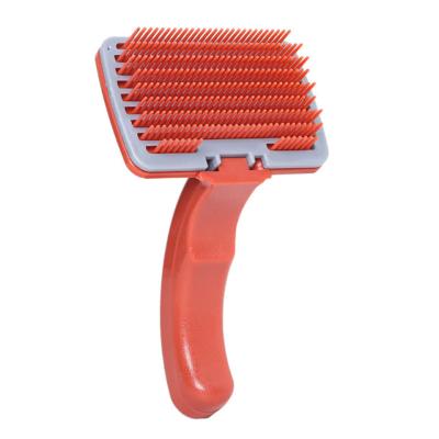 China Pet Hair Grooming Household Styling Self-cleaning Manual Brush Pet Hair Removal Brush Plastic Blue Stocked for sale