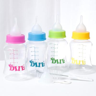 China Large Sustainable Squash Shaped Pet Feeding Bottle 5 Piece Set 150ml Cat Dog Feeding Bottle Water Milk Mursing Feeding Bottle for sale