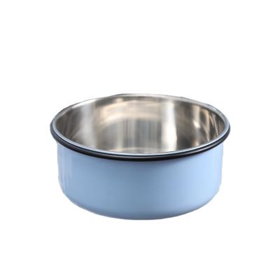 China Automatic Manufacturers Direct Sales Stainless Steel Pet Bowl Drink Bowl Anti-knock Hanging Fixed Pet Food Bowl for sale