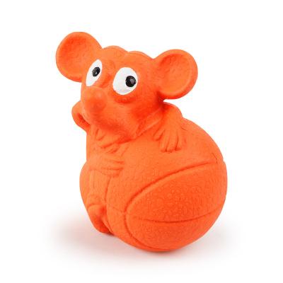 China High Quality Stocked Cartoon Dog Toys 8.5cm Food Grade Dog Chew Toy Pet Rubber Voice Mouse Rubber Dog Toy for sale