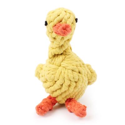 China Durable Rope Stocked Duck Dog Toy Hot Selling Amazon Toy Pet Plush Toys Cotton Chewing Dog New Arrival for sale