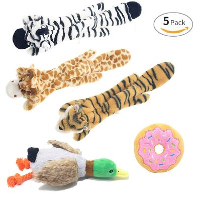 China 5 Pack Viable Hot-selling Dog Toys Sets Wholesale Dog Plush Toys Grind Teeth Squeaky Plush Dog Toys for sale