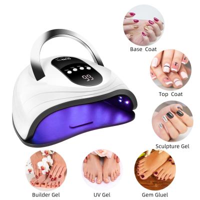 China Dropshipping LED Gel Dryer 4 Timer Setting Faster Gel Lamp Portable Quick Cure Nail Handle Curing Lamp 120W LED Nail Lamp Gift For Women for sale