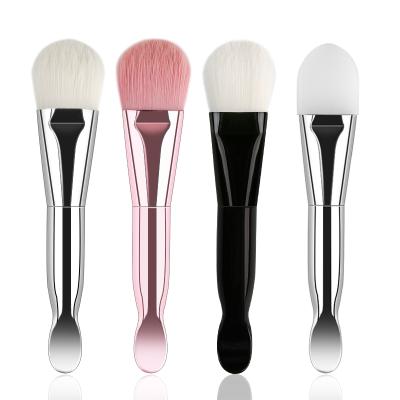 China Eco-Friendly Soft Handle Hair Skin Care Mask Brush Facial Mini Face Wood Clay Mask Applicator Short Brush Cosmetic Spoon for sale