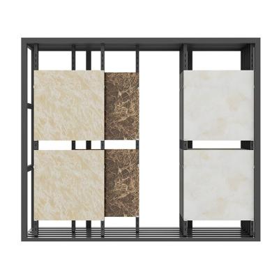 China Modern Showroom Design Sliding Tile Display Rack Stone Ceramic Tile Display Rack Manufacturer for sale