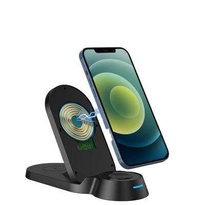 China Multifunctional Wireless Charging Tend Top Selling 2021 Multifunctional Products Wireless Charger Portable 3 in 1 Foldable Modern Wireless Charger for sale