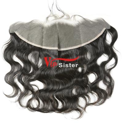 China 100% virgin hair bundles factory direct wholesale pre-plucked 13x4 illusion swiss lace frontal HD baby hair for sale