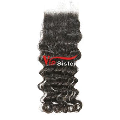 China No Tangle 100% Pure Virgin No Shed Peruvian Deep Wave Raw Virgin Human Hair 10a 20 Inch Lace 4*4closure for sale