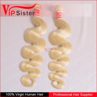 China 100% virgin vipsister human hair blonde hair bundles 3 bundles with lace closure body wave hair weft for sale