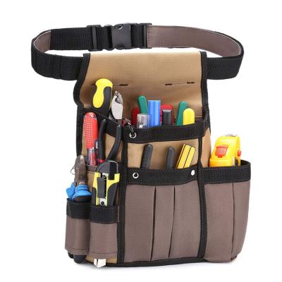 China Tools Holding Belt Utility Small Pouch Canvas Tool Bag Waist Professional Tool Holder with Adjustable Nylon Belt for Electricians Techn for sale