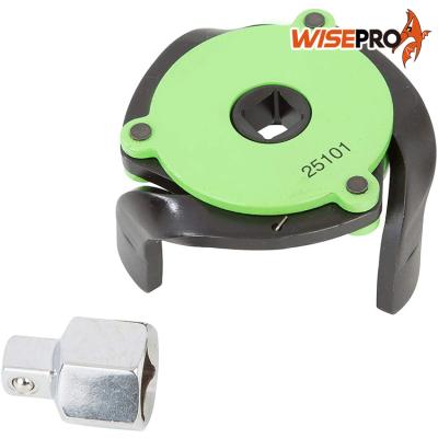 China 25101 Alloy Steel Adjustable Magnetic 3-Jaw Oil Filter Wrench, Green, 2.4