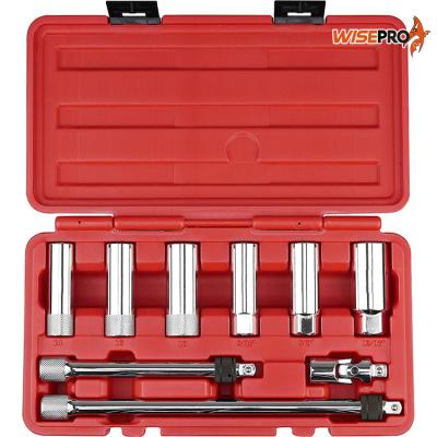 China Complete Spark Plug Socket Set with Locking Extensions, 3/8-Inch Drive, 9-Piece 6.25 x 11.4 x 2 Inches for sale