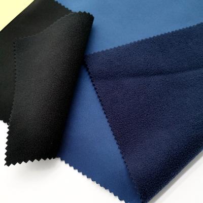 China Stretch Polyester Spandex Fabric Polyester Bonded Spandex Bonded Shell Sportswear For Outwear Casual Wear Fleece Fabric for sale