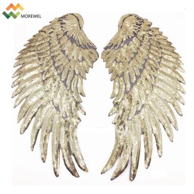 China Viable Wholesale Sequin Embroidery Patch Wing Back for sale