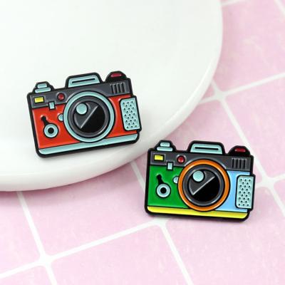 China Retro China Photo Camera Enamel Pin Custom Made Multi Color Design for sale