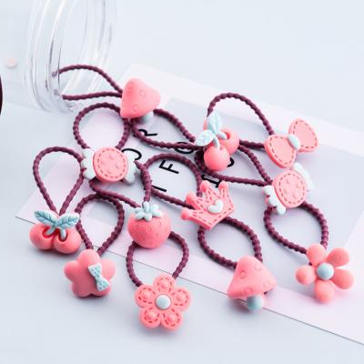 China Hair Decoration Wholesales Cute Different Shape Flower Hair Rubber For Girls Kids for sale