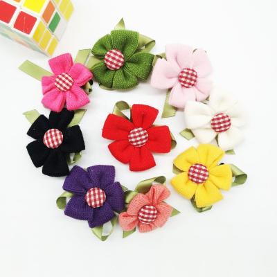 China Lovely Wholesale Hair Decoration Kids Floral Hair Clips Flower Clipper Grips For Child for sale