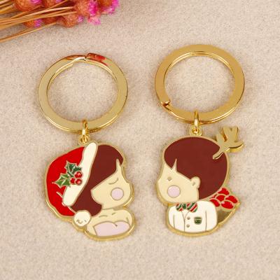 China Cute Angel Metal Keychain Toy In Lovers Decoration Cartoon Key Chain In Pairs for sale