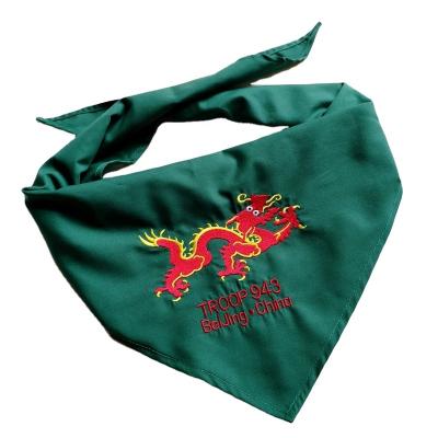 China Custom Embroidered T/C Popular Boy Scouts Headscarf Cloth Embroidery Scarf For Scouting Camping for sale