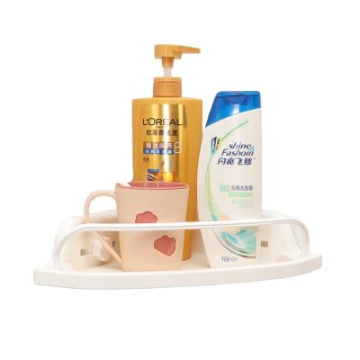 China Sustainable Plastic Price Rack Optimization Storage Wall Mounted Suction Cup Corner Shelf for sale