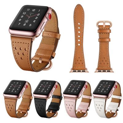 China Slim Cow Leather Watch Band For Apple Watch Band 38mm 40mm 44mm 42mm 45mm 41mm For iWatch Se 6 5 7 4 3 2 1 Slim Leather Watchband for sale