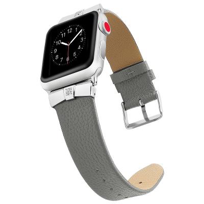 China Leather Band with Stainless Buckle Sport Strap Replacement Strap for Apple 1/2/3/4 38/40mm 42/44mm New Diamond Leather Watch Band for sale