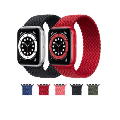 China 2020 New Flexible Nylon Fabric Woven Smart Solo Loop Stretch Loop Sports Watch Braided Strap For Apple Watch Series 1 2 3 4 5 38/40mm 42/44mm Woven Elastic Band 22mm for sale