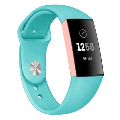 China New Fashion Private Goods Reversa Buckle Silicone Band Breathable Watch Band For Fitbit Charge 3 Strap for sale