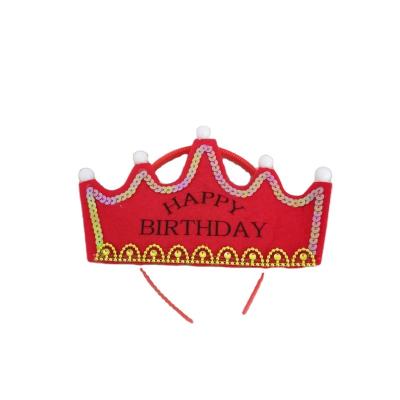 China Casual Colorful Luminous Crown Headdress For Children'S Toys Happy Birthday Topper Hat Party for sale