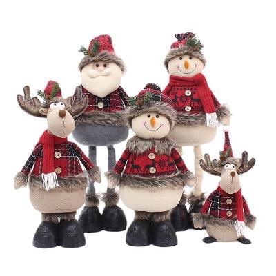 China New Christmas Decorations Home Cloth Decoratiom Snowman Deer Old Doll Toy Ornaments Christmas Decorations Plush for sale